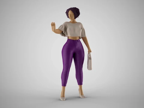 女孩说走开 3D 打印模型