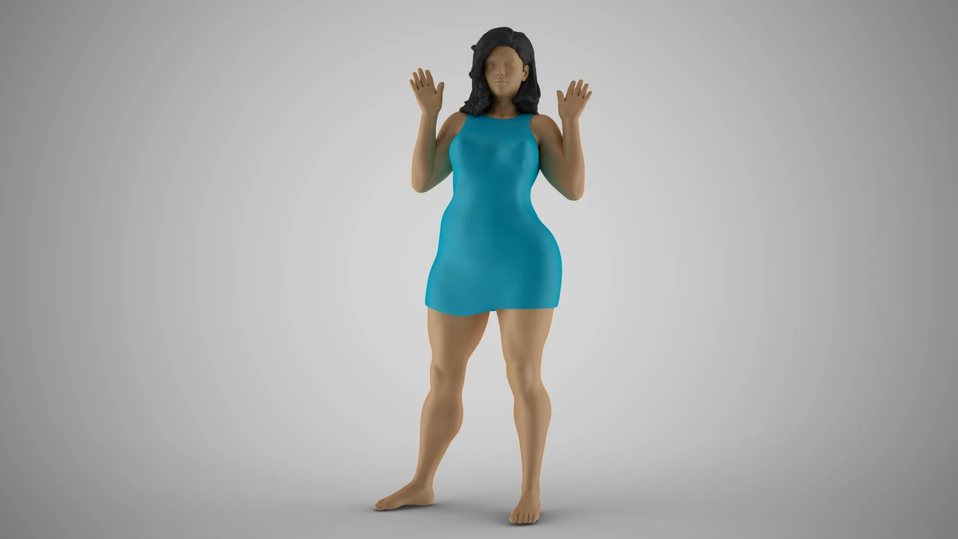 Girl Admits Defeat 3D Print Model .c4d .max .obj .3ds .fbx .stl .blend 