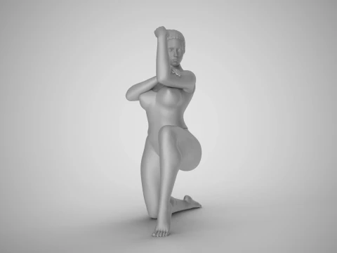 Girl Proving her Strength 3D Print Model