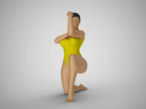 Girl Proving her Strength 3D Print Model