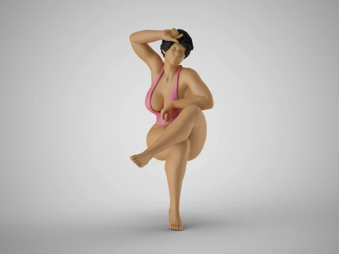 Woman Warming in the Sun 3D Print Model