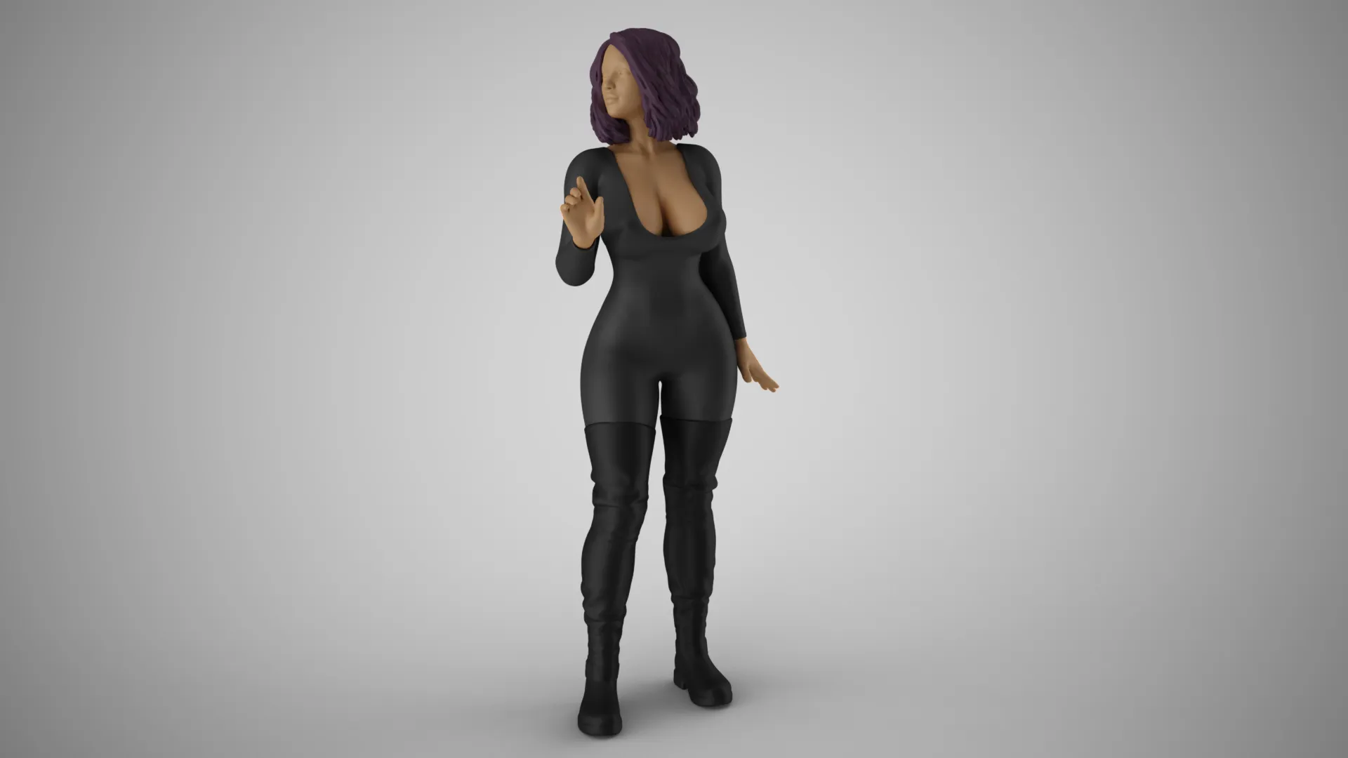 Girl Pay Attention To Sound 3D Print Model .c4d .max .obj .3ds .fbx .stl .blend