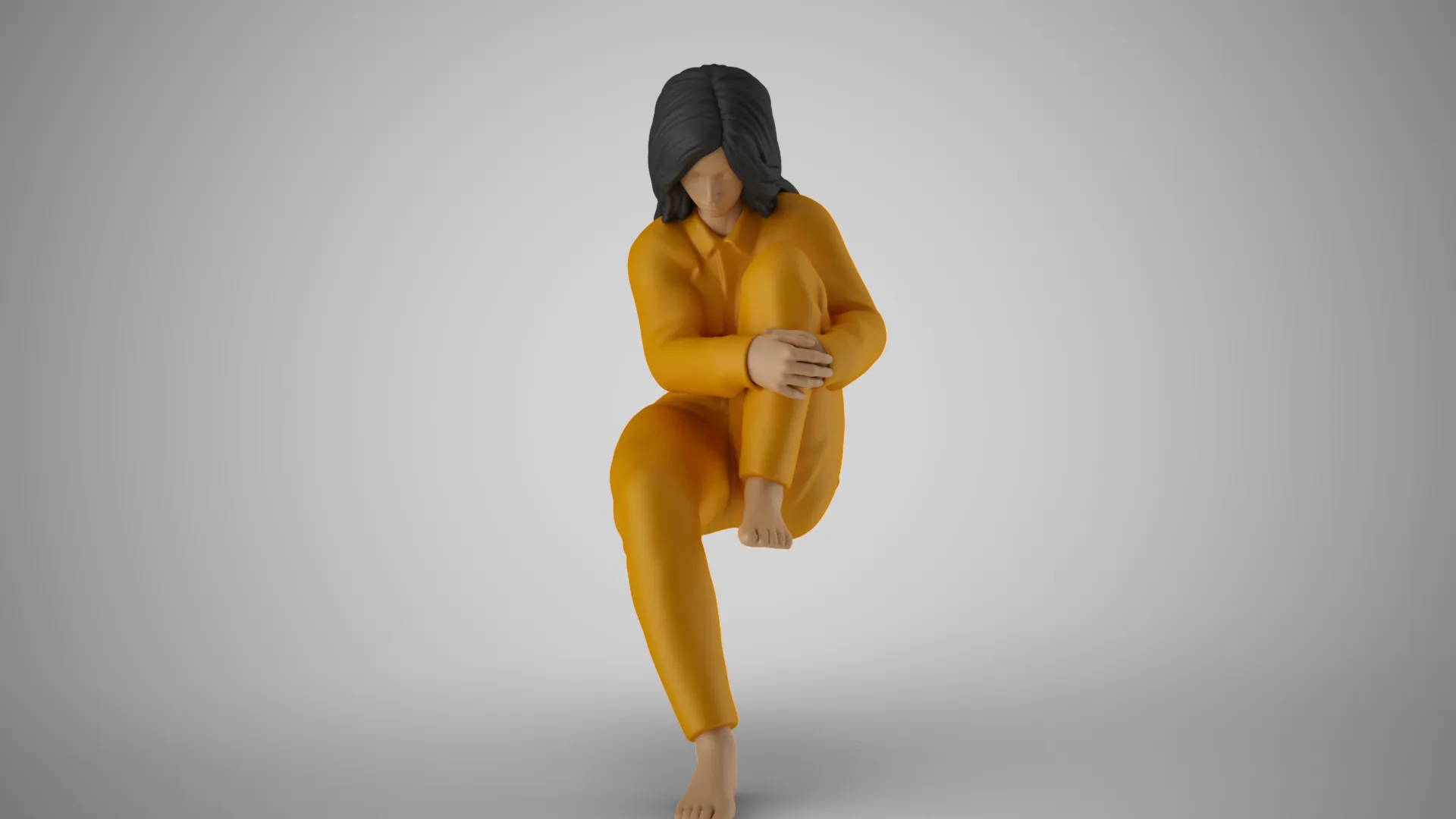Woman in Deep Thought 3D Print Model .c4d .max .obj .3ds .fbx .stl .blend