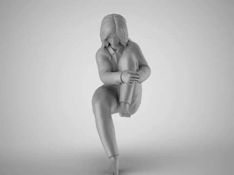 Woman in Deep Thought 3D Print Model