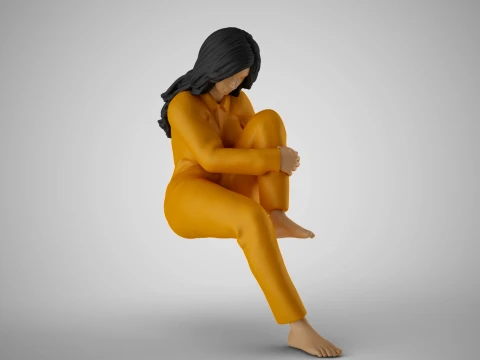 Woman in Deep Thought 3D Print Model