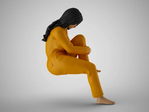 Woman in Deep Thought 3D Print Model