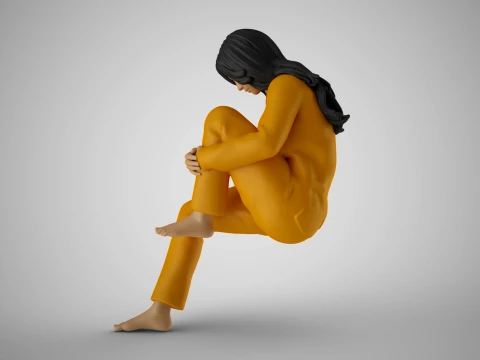 Woman in Deep Thought 3D Print Model
