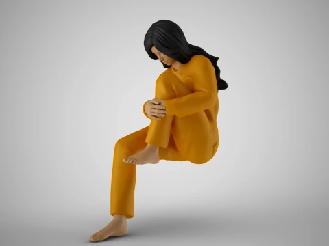 Woman in Deep Thought 3D Print Model