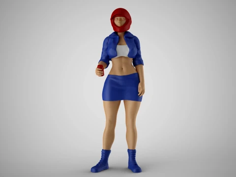 Motivated Girl Before Race 3D Print Model
