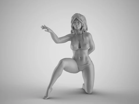 Peeking from Behind Bed Curtains 3D Print Model