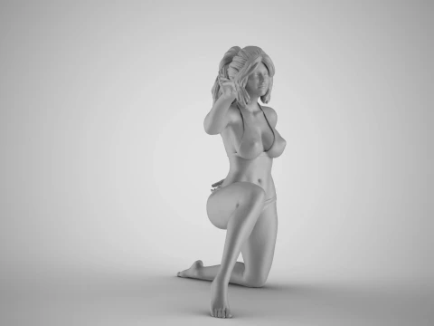 Peeking from Behind Bed Curtains 3D Print Model