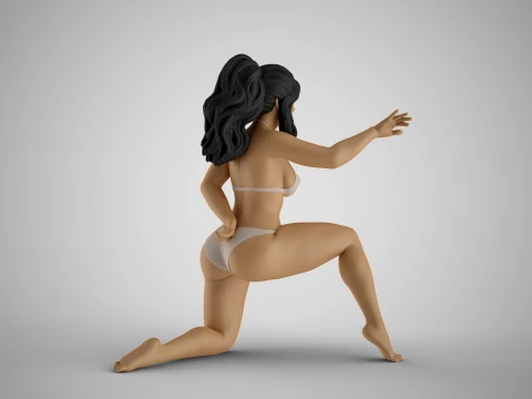 Peeking from Behind Bed Curtains 3D Print Model