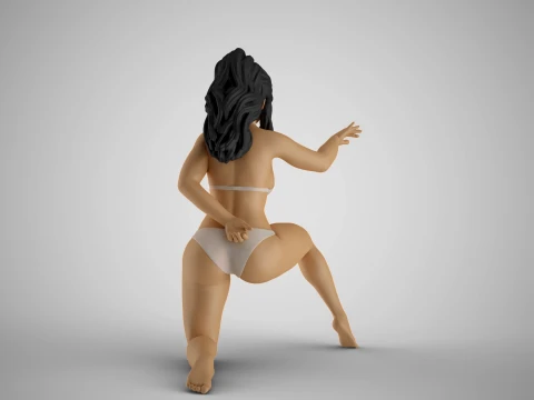 Peeking from Behind Bed Curtains 3D Print Model