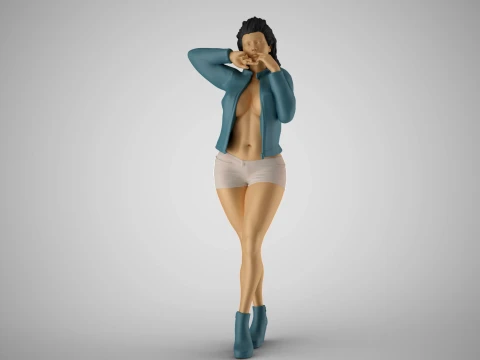 Femme de beaut&eacute; de rue Modèles 3D en vedette