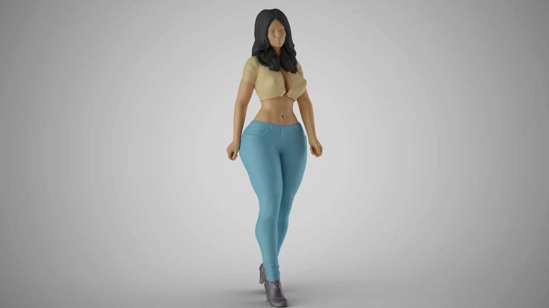 Woman Loitering 3D Print Model .c4d .max .obj .3ds .fbx .stl .blend 