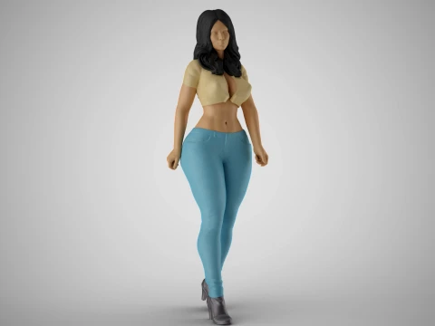 Femme fl&acirc;nant Modèles 3D en vedette