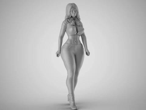 Woman Loitering 3D Print Model