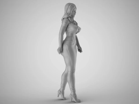 Woman Loitering 3D Print Model