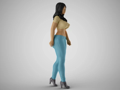 Woman Loitering 3D Print Model