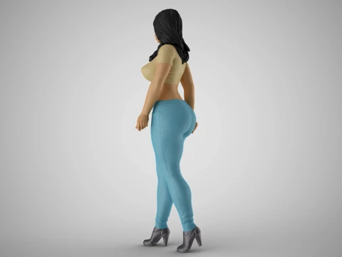 Woman Loitering 3D Print Model