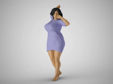 目標を選択する女性 3Dプリントモデル