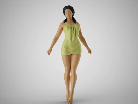 翼を持つ女性 3Dプリントモデル