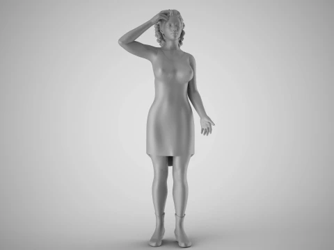Girl Confusion of Thoughts 3D Print Model