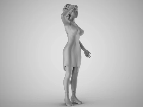 Girl Confusion of Thoughts 3D Print Model