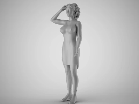 Girl Confusion of Thoughts 3D Print Model