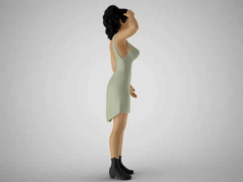 Girl Confusion of Thoughts 3D Print Model