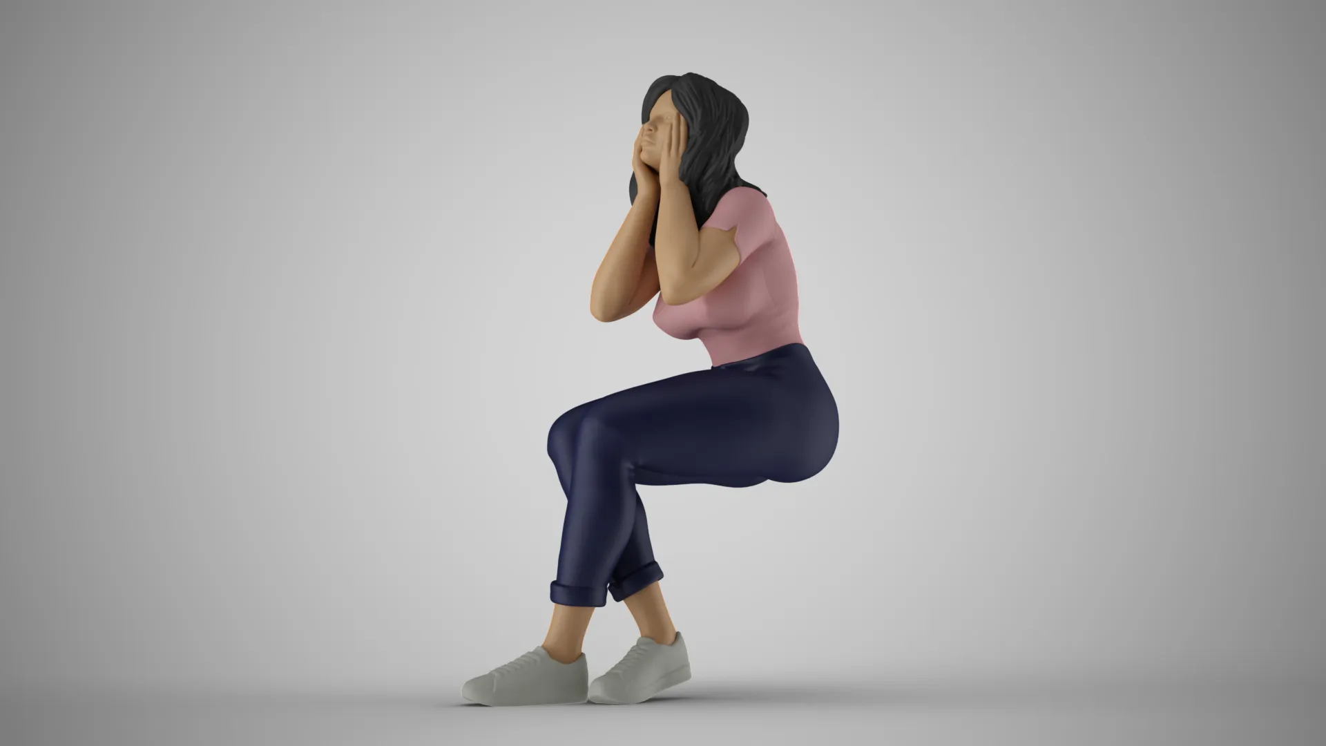 Woman Hates Herself 3D Print Model .c4d .max .obj .3ds .fbx .stl .blend 