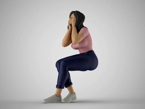 Frau hasst sich selbst 3D Druckmodell