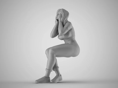 Woman Hates Herself 3D Print Model