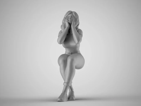 Woman Hates Herself 3D Print Model