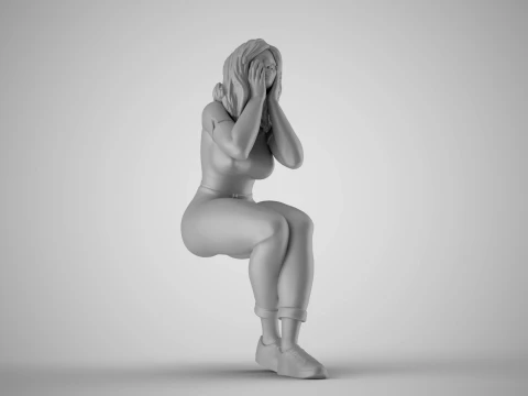 Woman Hates Herself 3D Print Model