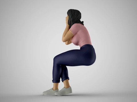 Woman Hates Herself 3D Print Model