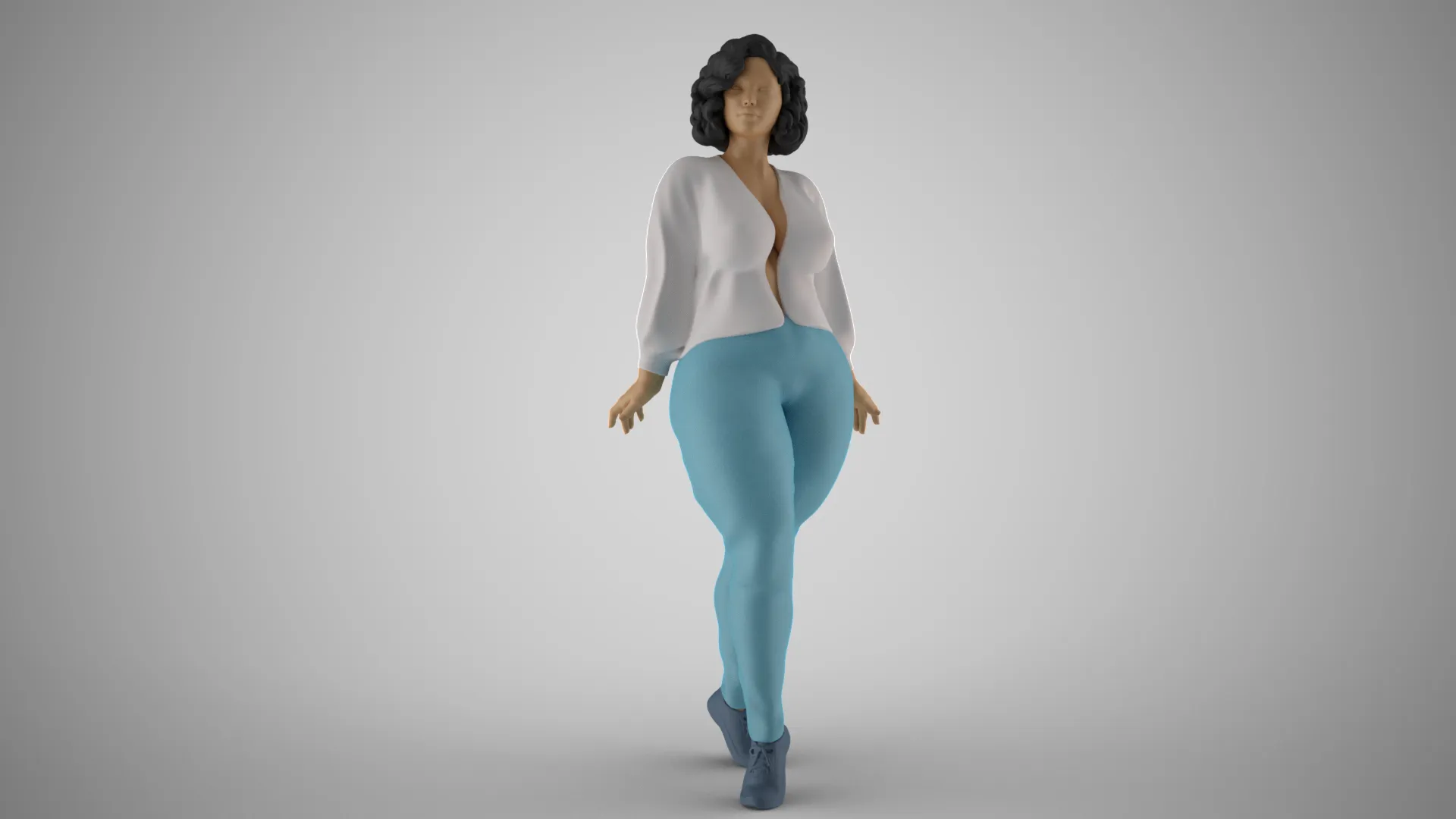Flamboyant Woman 3D Print Model .c4d .max .obj .3ds .fbx .stl .blend 