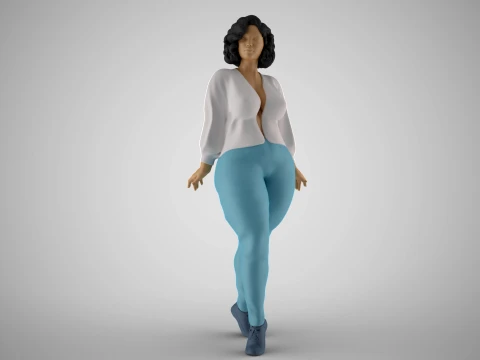 華やかな女性 3Dプリントモデル
