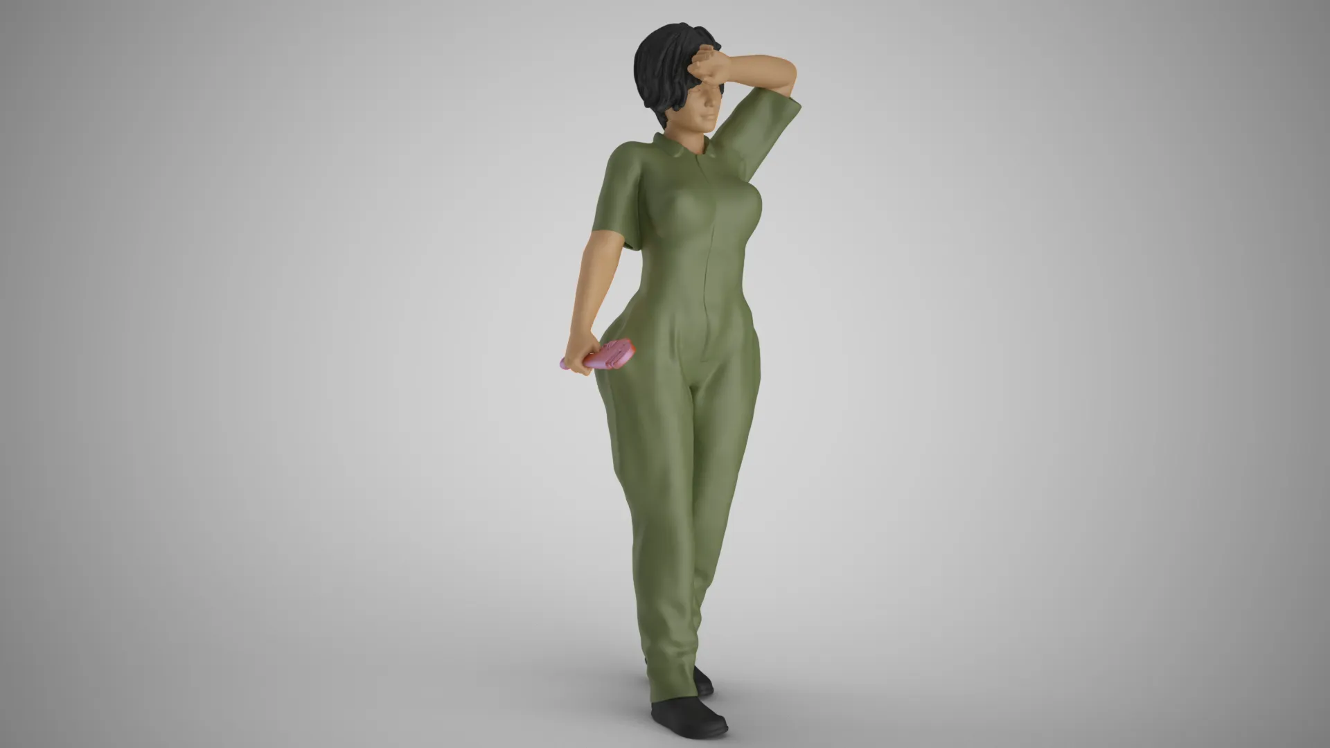 Tired Worker Woman 3D Print Model .c4d .max .obj .3ds .fbx .stl .blend 
