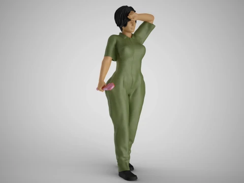 M&uuml;de Arbeiterfrau 3D Druckmodell