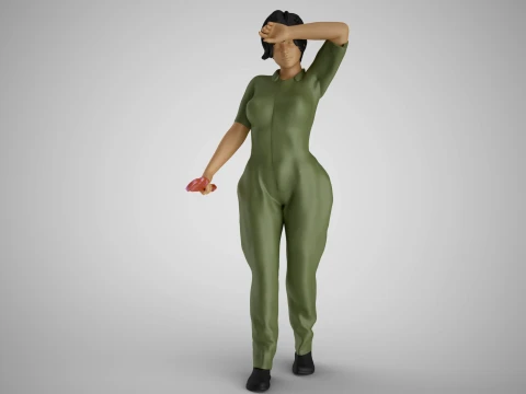 Tired Worker Woman 3D Print Model