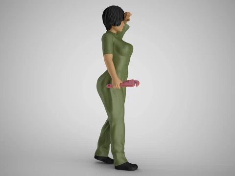 Tired Worker Woman 3D Print Model