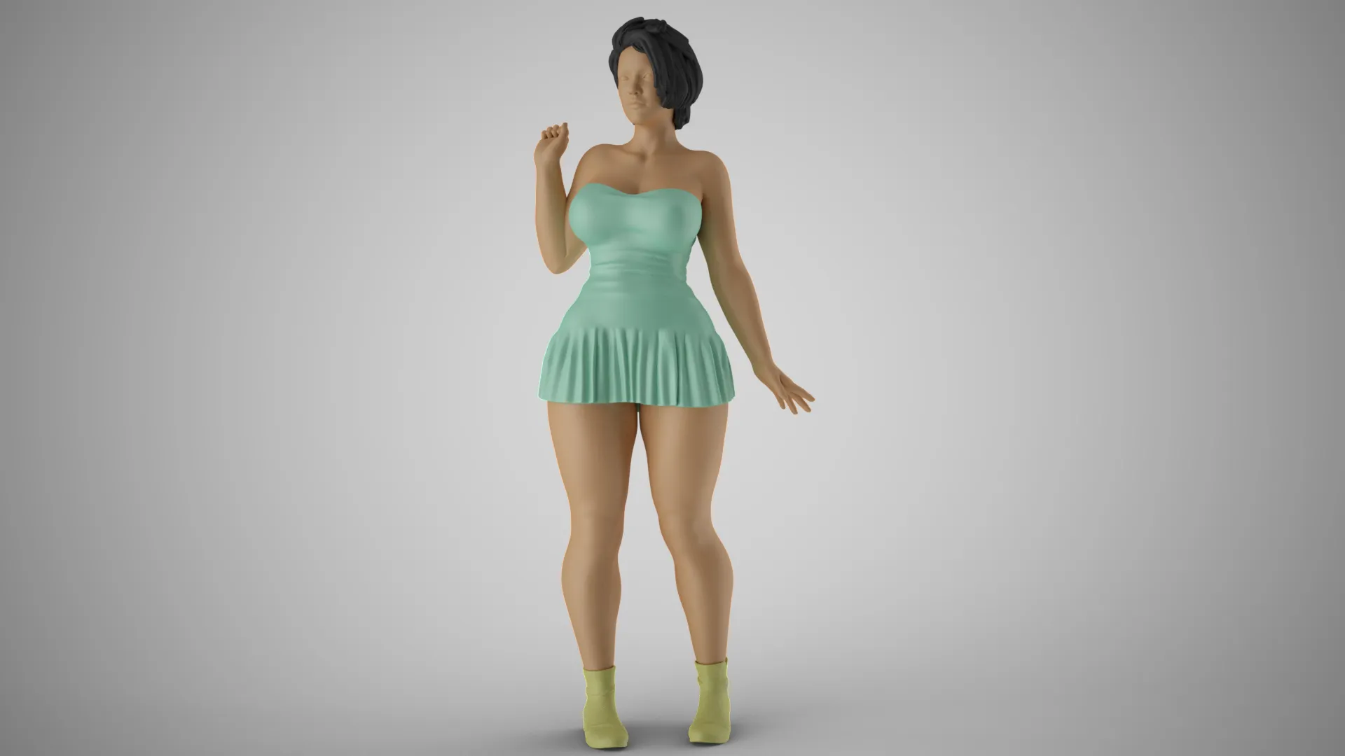 Woman Greeting Her Ex 3D Print Model .c4d .max .obj .3ds .fbx .stl .blend 