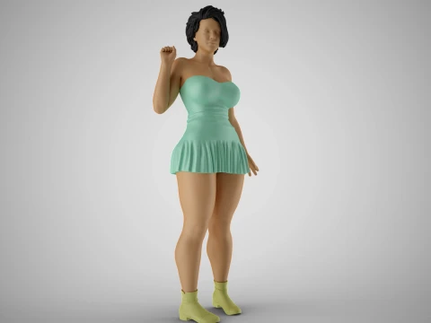 Woman Greeting Her Ex 3D Print Model