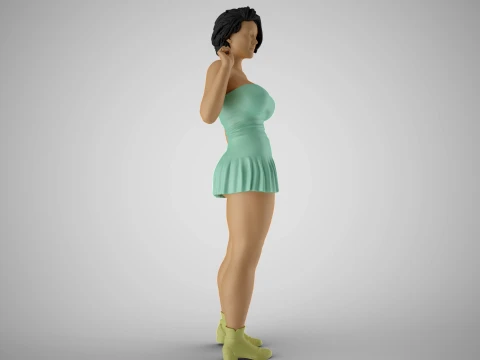 Woman Greeting Her Ex 3D Print Model