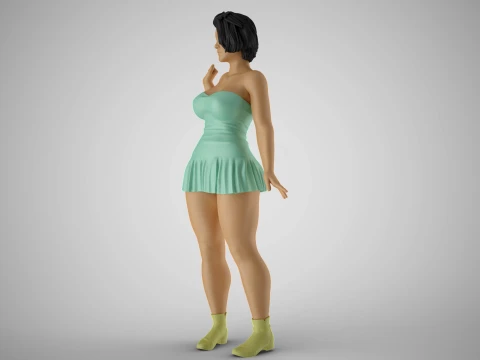 Woman Greeting Her Ex 3D Print Model