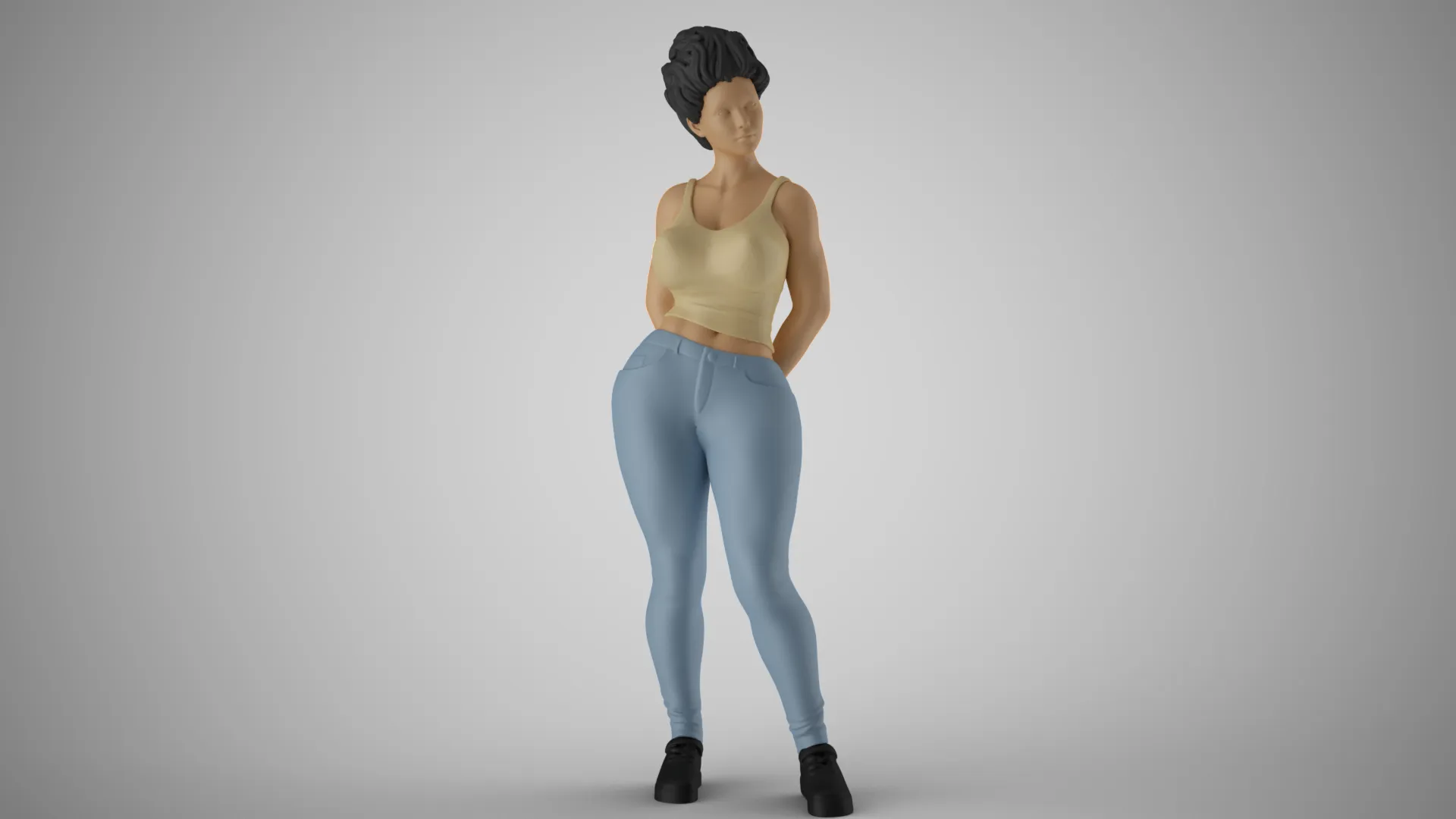 Jester Girl 3D Print Model .c4d .max .obj .3ds .fbx .stl .blend 