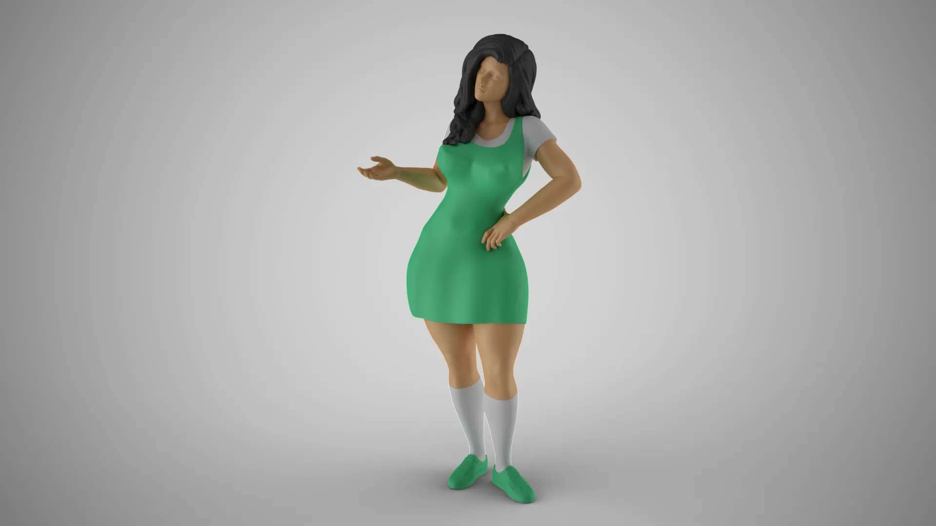 Standing Gossip 2 3D Print Model .c4d .max .obj .3ds .fbx .stl .blend