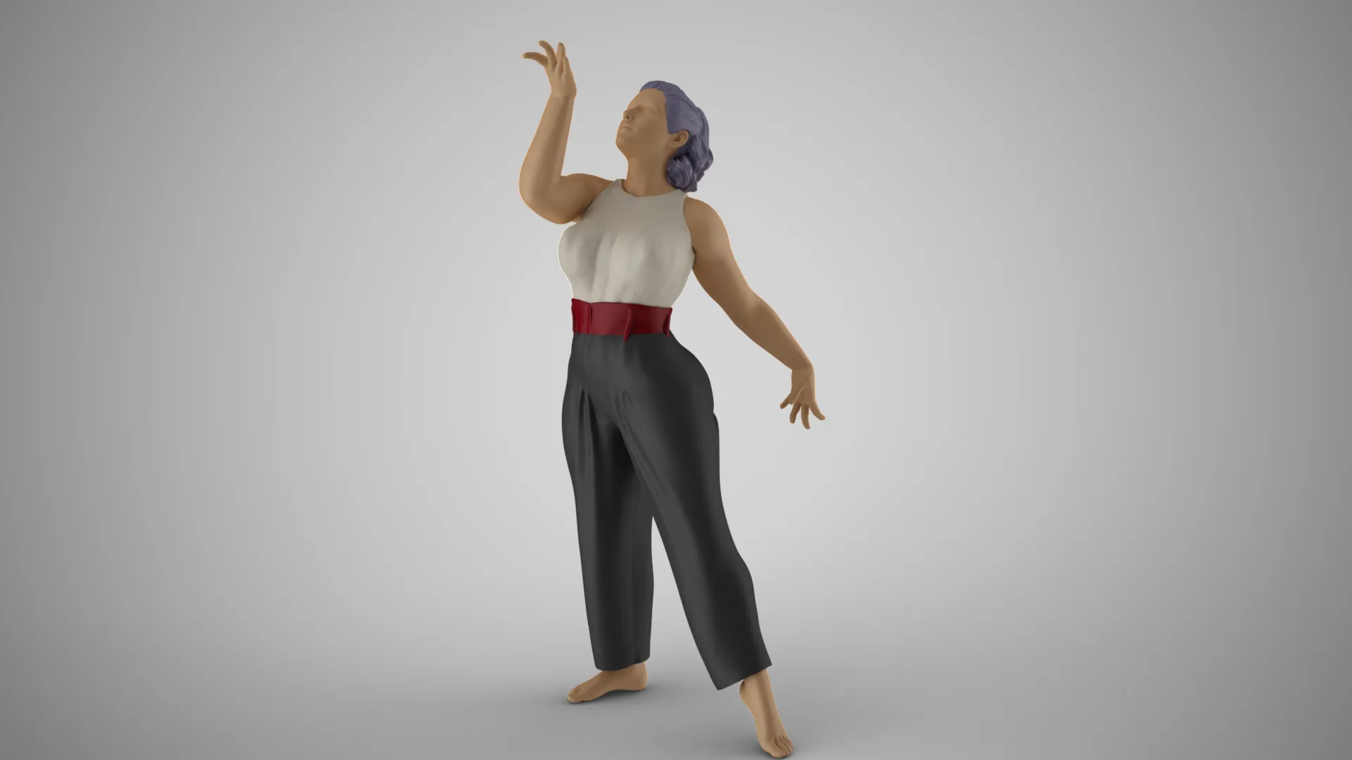 Woman Light as a Feather 3D Print Model .c4d .max .obj .3ds .fbx .stl .blend 
