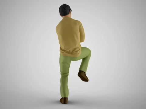 Thoughtful Man Sitting 3D Print Model